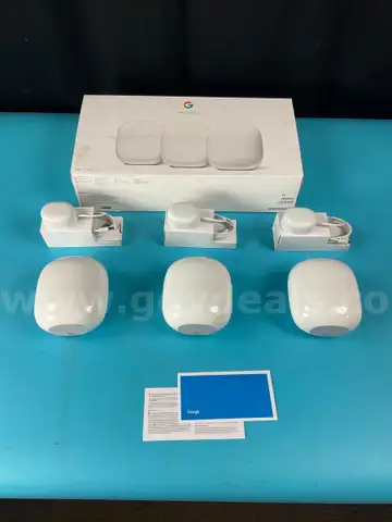 Google Nest Wi-Fi Pro 3-Pack in Box with Accessories, All Power On