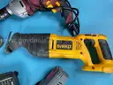 Bucket of Misc. Power Tools: DeWalt, Chicago Electric, Ryobi and More, All Power On