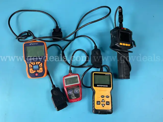 3 - Car Diagnostic Tools and 1 - Inspection Camera, All Power On