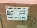 12 - Kimble Kimax 500ml Erlenmeyer Flasks Model 26650 in Boxes