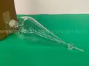 1 - Kimble Kimax 2000 mL Squibb Pear-Shaped Separatory Funnel with Glass Stopper, Model 29048-F in Box