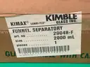 1 - Kimble Kimax 2000 mL Squibb Pear-Shaped Separatory Funnel with Glass Stopper, Model 29048-F in Box