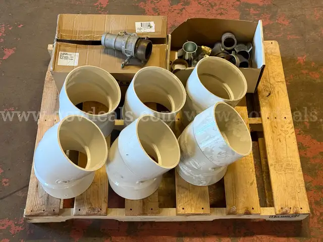Pallet of Misc. Metal and PVC Pipe Elbows and Fittings