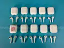 10 - Apple AirPods 1 with Lightning Charging Cases Model A1602, All Power On