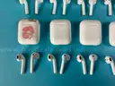 10 - Apple AirPods 1 with Lightning Charging Cases Model A1602, All Power On