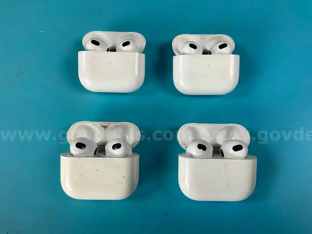 4 - Apple AirPods 3 with MagSafe Charging Case Model A2566, All Power On