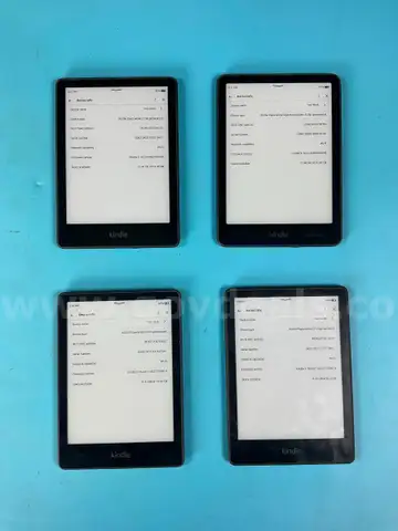 4 - Amazon Kindle (Unlocked) Paperwhite Tablets, All Power On