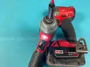 2 - Milwaukee Cordless 1/4" Impact Drivers with Batteries, Both Power On