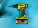 2 - Ryobi Cordless Power Tools with Batteries, Both Power On
