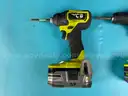 2 - Ryobi Cordless Power Tools with Batteries, Both Power On
