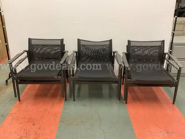 6 - Gloster Outdoor Chairs Model Unknown, Dimensions: 32" x 29" x 29"