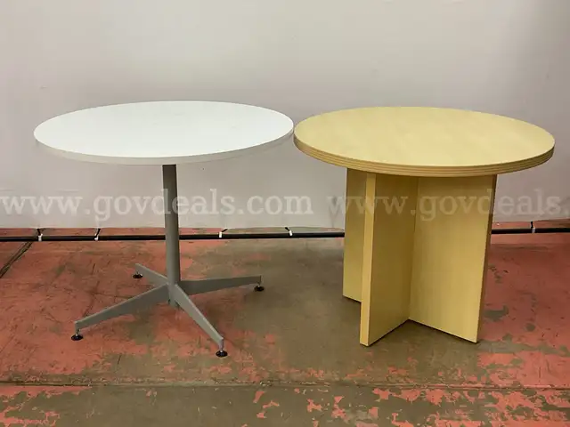 2 - Round Tables, Make and Model Unknown, Dimensions: 36" x 36" x 30"