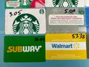 Lot of Gift Cards, Total Balance $224.76