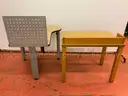 2 - Desks: Prismatique, 36" x 36" 30" & Unknown Brand, 36" x 24" x 29"