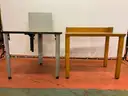 2 - Desks: Prismatique, 36" x 36" 30" & Unknown Brand, 36" x 24" x 29"