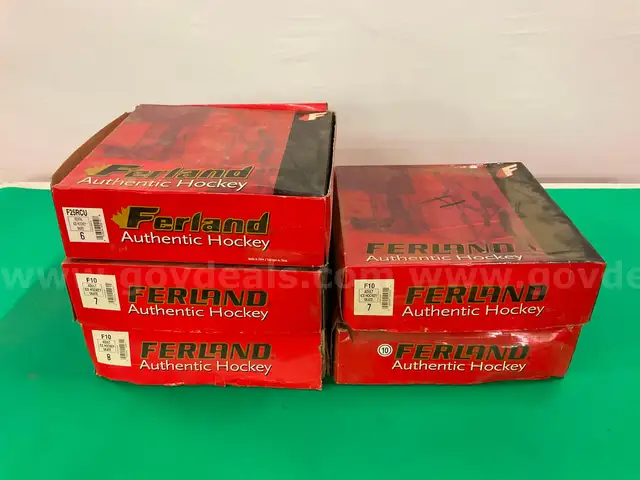 5 - Pairs of Ferland Ice Skates in Boxes, Various Models & Sizes