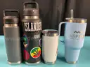 Lot of Water Bottles: Labeled as 4 - YETI, 3 - Stanley & 3 - Hydro Flask