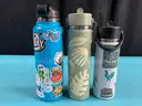 Lot of Water Bottles: Labeled as 4 - YETI, 3 - Stanley & 3 - Hydro Flask