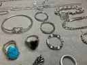 Lot of Sterling Silver Jewelry, 291 Grams Total Weight