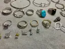 Lot of Sterling Silver Jewelry, 291 Grams Total Weight