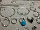 Lot of Sterling Silver Jewelry, 291 Grams Total Weight