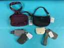 Lot of Fashion Bags Labeled Lululemon: 2 - Dual Pouches & 2 - Cross Bags, With Tags