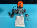 Ridgid Corded Router, Model R2911 with Accessories and Case, Powers On