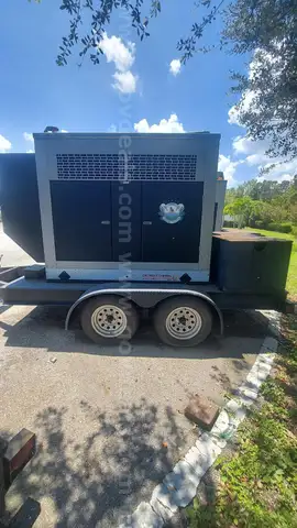 60KW DETROIT DIESEL GENERATOR, DUAL AXLE TRAILER MOUNTED