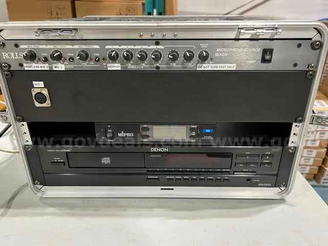 Portable P.A. System - Case/ 2 mics/ source mixer/ CD player