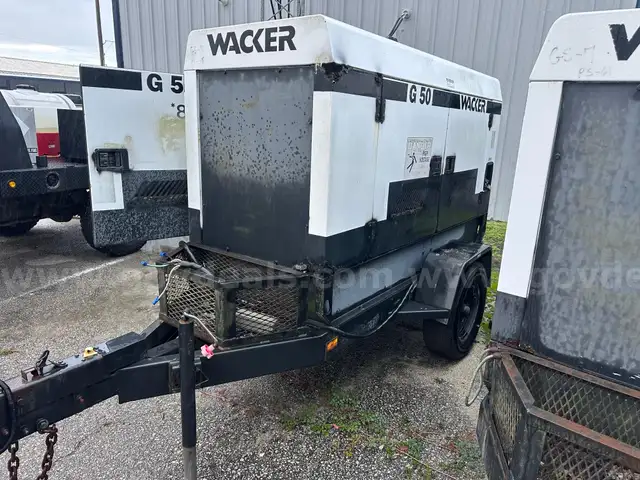 2001 WACKER 60HZ GENERATOR/JOHN DEERE 4.5L ENGINE ON TRAILER