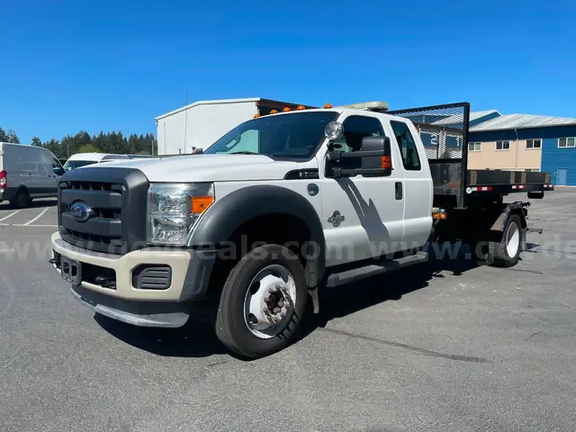 2012 Ford F-550 4x4 Diesel Roll Off Hook Lift Flatbed Dump Truck (ID #39757) (Off-Site) (25-1300) 13400