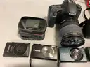 Box of Various Cameras &#x26; Jet Paks&#xA0;(ID #40682) (J01-2L) (NO UPC)