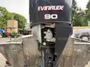 1984 Calkins Boat Trailer w/ 1985 16ft Polar Kraft Jon Boat &#x26; 2013 Evinrude 90hp Motor (ID# 41113) (GVL) (25-1563)+ 4772