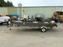 1984 Calkins Boat Trailer w/ 1985 16ft Polar Kraft Jon Boat &#x26; 2013 Evinrude 90hp Motor (ID# 41113) (GVL) (25-1563)+ 4772