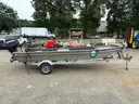 1984 Calkins Boat Trailer w/ 1985 16ft Polar Kraft Jon Boat &#x26; 2013 Evinrude 90hp Motor (ID# 41113) (GVL) (25-1563)+ 4772