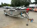 1984 Calkins Boat Trailer w/ 1985 16ft Polar Kraft Jon Boat &#x26; 2013 Evinrude 90hp Motor (ID# 41113) (GVL) (25-1563)+ 4772