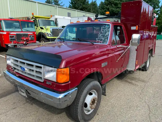 1990 Ford F-450 SD Chassis DRW Truck w/ Service Body *72K Miles* (ID# 41809) (E02) (25-2335) 490
