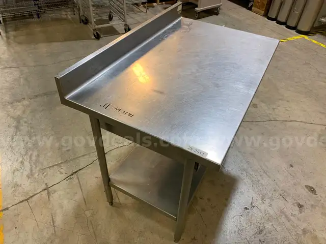 Stainless Steel Table With Drawers&#xA0;(ID #41872) (J5-1R) (25-2513-42) 315