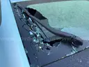 2015 Toyota Prius Four Hybrid Hatchback, Rear Window Broken (ID# 42351) (W21) (25-3167) 179