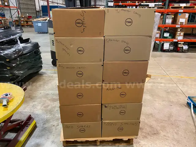 Lot of 3 Pallets of Monitors/Stands/Keyboards and Misc Items&#xA0;(ID #42651) (I10-2R&#x26;L-I11-2R) (25-2493-1)+  652