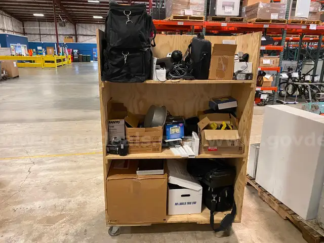 Lot 1 - Cart of Miscellaneous Electronics &#xA0;(ID #42856) (I04-1R) NO UPC