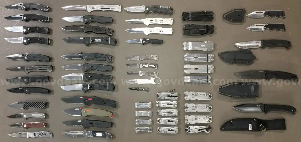 SOG Knife & Multi-Purpose Tool Lot ~57 Units (ID# 43701) (TSA #3) (NO UPC) (18-22)