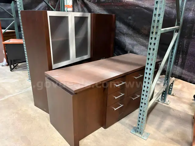 Incredible Credenza With Topper | Modern | Dark Brown (ID #44082) (E7-1LR) (No UPC)