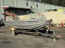 1977 Clakins Boat Trailer w/1976 16ft Hewescraft Boat, Evinrude 70, & Johnson 25 Motors (ID# 44169) (GVL) (25-4289)+ 477