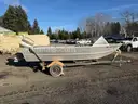 1977 Clakins Boat Trailer w/1976 16ft Hewescraft Boat, Evinrude 70, & Johnson 25 Motors (ID# 44169) (GVL) (25-4289)+ 477