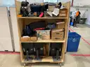 Assorted Cart of Electronic Items | Radiation Meter and Legos! | Conference Equipment  (ID# 44698) (H05-1L) (No UPC)