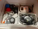 Assorted Cart of Electronic Items | Radiation Meter and Legos! | Conference Equipment  (ID# 44698) (H05-1L) (No UPC)