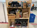 Assorted Cart of Electronic Items | Radiation Meter and Legos! | Conference Equipment  (ID# 44698) (H05-1L) (No UPC)