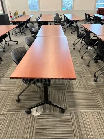 Conference Table Foldable Meeting Tables, Mobile Training Table with Wheels, Flip Top Rolling Seminar Meeting Table for