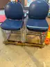 27 Haworth Blue Metal Chairs